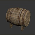 Wooden Barrel Water Barrel Old Wooden Barrel Water Barrel Pot Container Realistic 3d model