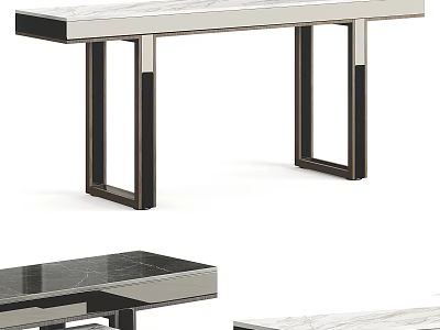 Modern Console Table With Marble Top And Metal Frame For Entryway Decor 3d model