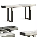 Modern Console Table With Marble Top And Metal Frame For Entryway Decor 3d model