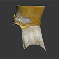 Traditional Decorative Yellow Weapon Helmet With Blue Green Patterns And Hanging Tassels