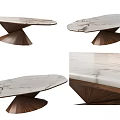Modern Marble Dining Table Ruth Soul Dining Table Creative Rotating Dining Table Alien Shape Dining Table Marble Solid Wood Dining Table 3d model
