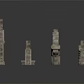 Ancient Stone Architecture Structural Components With Arches Columns And Carved Textures