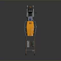 Futuristic Motorcycle With Orange Body Metallic Frame And Blue Accent Lights
