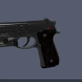 Black Tactical Handgun With Modern Design Textured Grip And Barrel Accessory Isolated On Dark Background