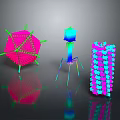 Three Colorful Decorative Household Items With Geometric Shapes And Reflective Surfaces
