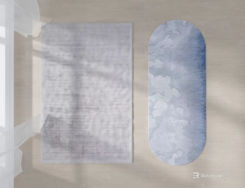 Elegant Square Rug With Abstract Gray Pattern For Modern Living Room Decor 3d model