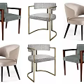 Modern Dining Chairs With Various Designs Fabric Upholstery And Mixed Wooden Metal Legs
