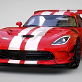 Red Sports Car With White Stripes And Rear Spoiler Sporty Design Black Alloy Wheels