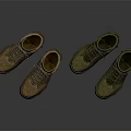 Durable Brown And Green Military Style Boots With Lace Up Design For Outdoor Activities