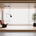 Modern dream blinds venetian blinds vertical blinds single leisure chair floor lamp green plant track lamp 3d model