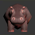 Pink Hippo 3D Rendered Model With Textured Body And Dark Background 3d model