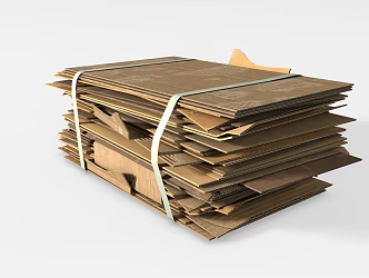 Modern Old Carton Modern Realistic Box Packaging Box Carton Waste Box 3d model