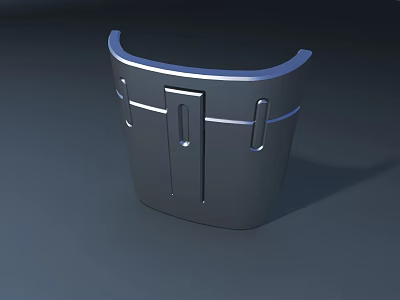 Modern Metal Reception Desk With Curved Top And Sleek Panel Structure 3d model