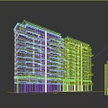 Modern Residential Building Exterior Design With Multiple Balconies And Glass Windows On Green Lawn
