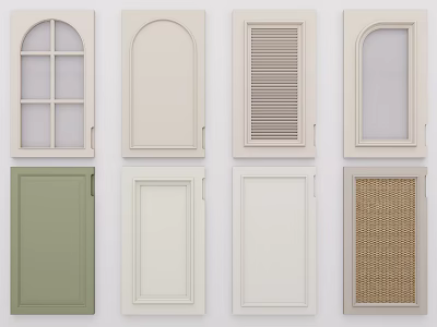 Various Wardrobe Door Designs with Glass Louvered Solid and Woven Patterns for Home 3d model