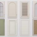 Various Wardrobe Door Designs with Glass Louvered Solid and Woven Patterns for Home 3d model
