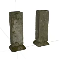 Stone Wood Decorative Pillars With Mossy Surface And Sturdy Base