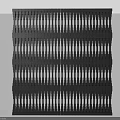 Black Modern Room Divider With Slatted Geometric Design In White Interior
