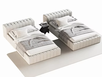 Modern single bedside table 3d model
