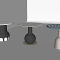 Round Dining Tables With Marble Tabletop And Various Designed Legs In Black Brown Pink