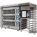 Commercial Industrial Oven With Multi Layer Baking Racks Digital Control Panel And Metal Shelf 3d model