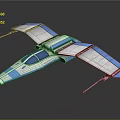 Futuristic Blue And White Aircraft With Sleek Aerodynamic Design And Detailed Wings