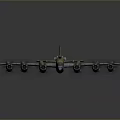 Vintage Military Bomber Model Aircraft With Green Paint Propellers And Wing Insignia