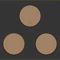 Three Cylindrical Wooden Stools With Round Tops And Different Wood Textures