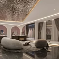 Bridal Shop Interior Design With Wedding Dresses Display Elegant Jewelry Counter And Comfortable Sofa Seating