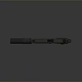 Tactical Pistol With Black Suppressor Dark Grip And Slide Texture 3d model