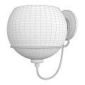 Modern Wall Sconce with Transparent Spherical Glass Shade Brass Base and Light Bulb