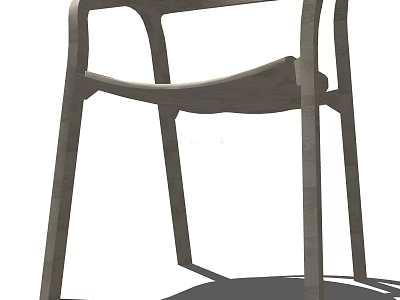 Modern Wooden Armchair With Sleek Curved Design For Living Room Decor 3d model