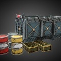 Modern ammunition box iron drum container 3d model