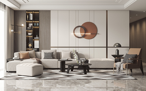 modern living room 3d model