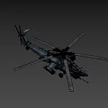 Advanced Military Attack Helicopter With Rotors Missiles And Combat Equipment