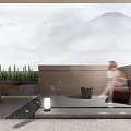 Modern Villa Balcony Design With Mountain View Green Plants And Outdoor Seating