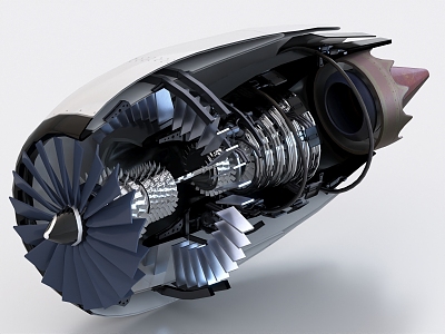 turbine engine aero engine aircraft engine rocket engine 3d model