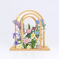 Photo Spot With Decorative Arched Structures And Colorful Flower Arrangements 3d model
