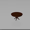 Elegant Red Round Wooden Table With Pedestal Base And Classic Design