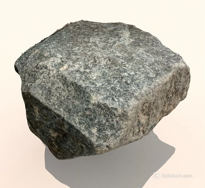 Rough Textured Gray Stone With Natural Surface And Irregular Shape 3d model 