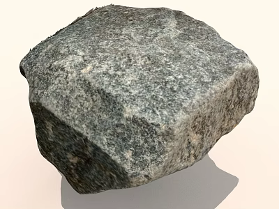 Rough Textured Gray Stone With Natural Surface And Irregular Shape 3d model