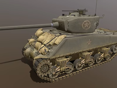 Vintage Military Tank With Turret Cannon Barrel Star Insignia And Tracks 3d model