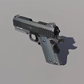Black Modern Pistol With Metallic Finish Gray Background And Shadow 3d model