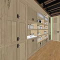 Elegant Beauty Hair Salon Interior With Wooden Cabinets Green Walls And White Sink