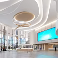 Modern Hospital Outpatient Clinic Lobby With Spacious Design And Large Digital Screen