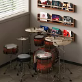 Modern drum set CD stand 3d model