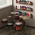 Modern drum set CD stand 3d model