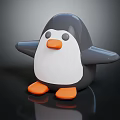 Cute Penguin Doll With Gray Body White Belly And Orange Beak Feet