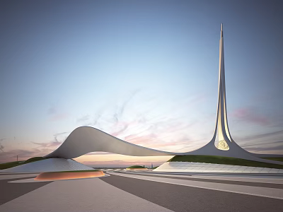 Modern Landscape Gate Alien Gate Park Gate Spirit Fortress 3d model