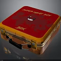 SUPER MEAT BOY BOX With Red Orange Design And Cartoon Character Art